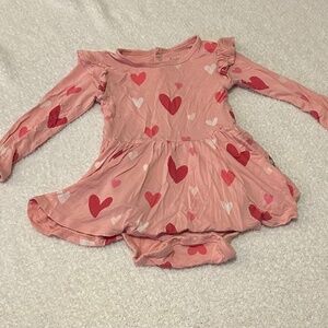 Kyte Baby Crepe Hearts Bodysuit Twirl
